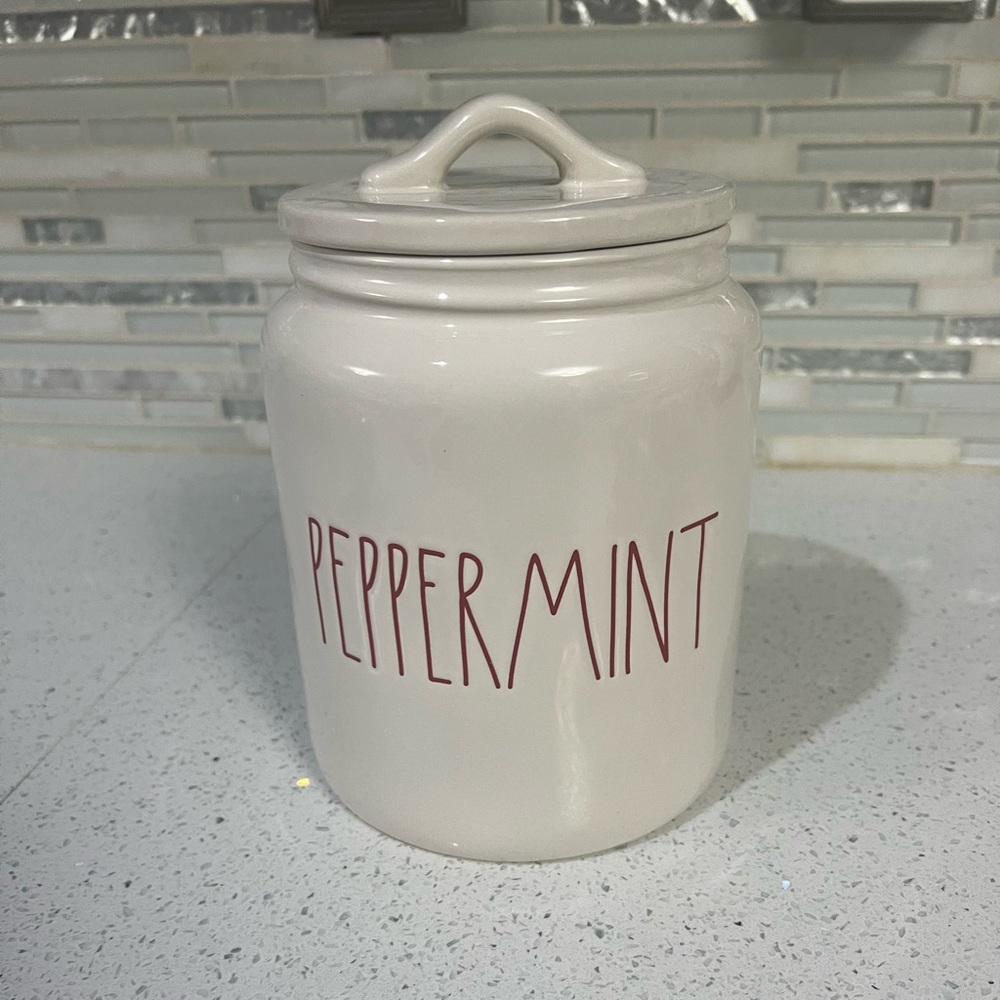 Rae Dunn Peppermint Cookie Jar